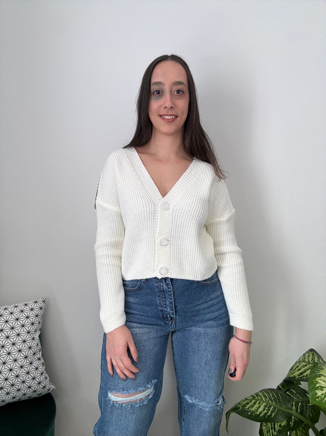 Cardigan in maglia bianco