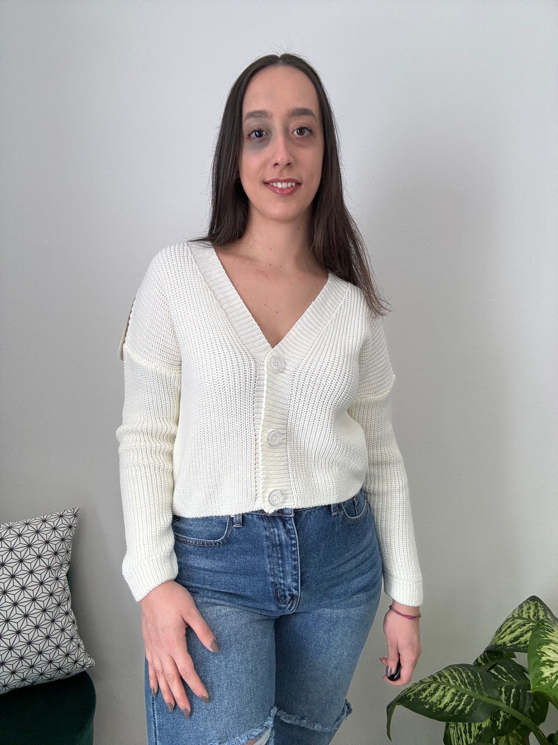 Cardigan in maglia bianco