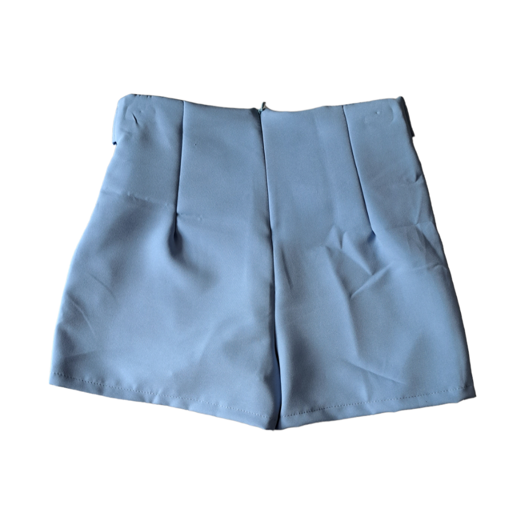 Gonna a pantaloncino azzurra con bottoni