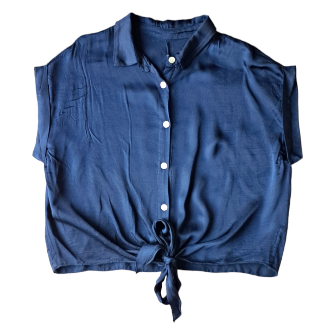 Camicia in viscosa blu