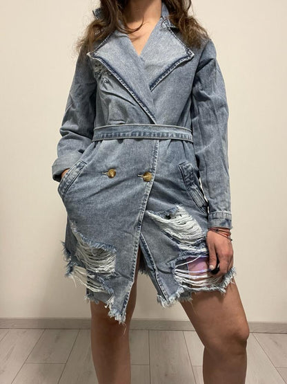 TRENCH IN JEANS CON STRAPPI