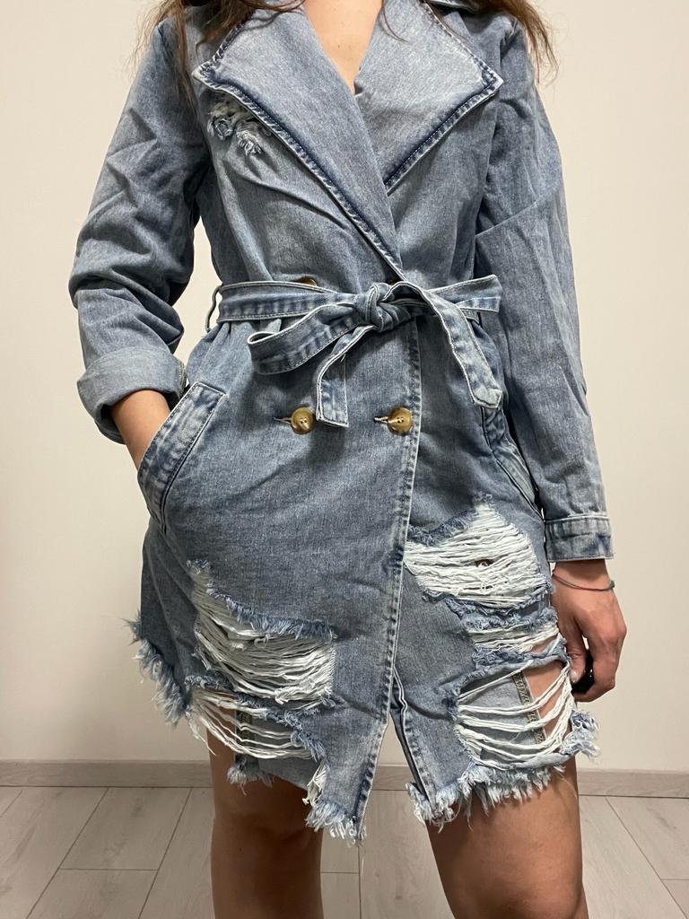 TRENCH IN JEANS CON STRAPPI